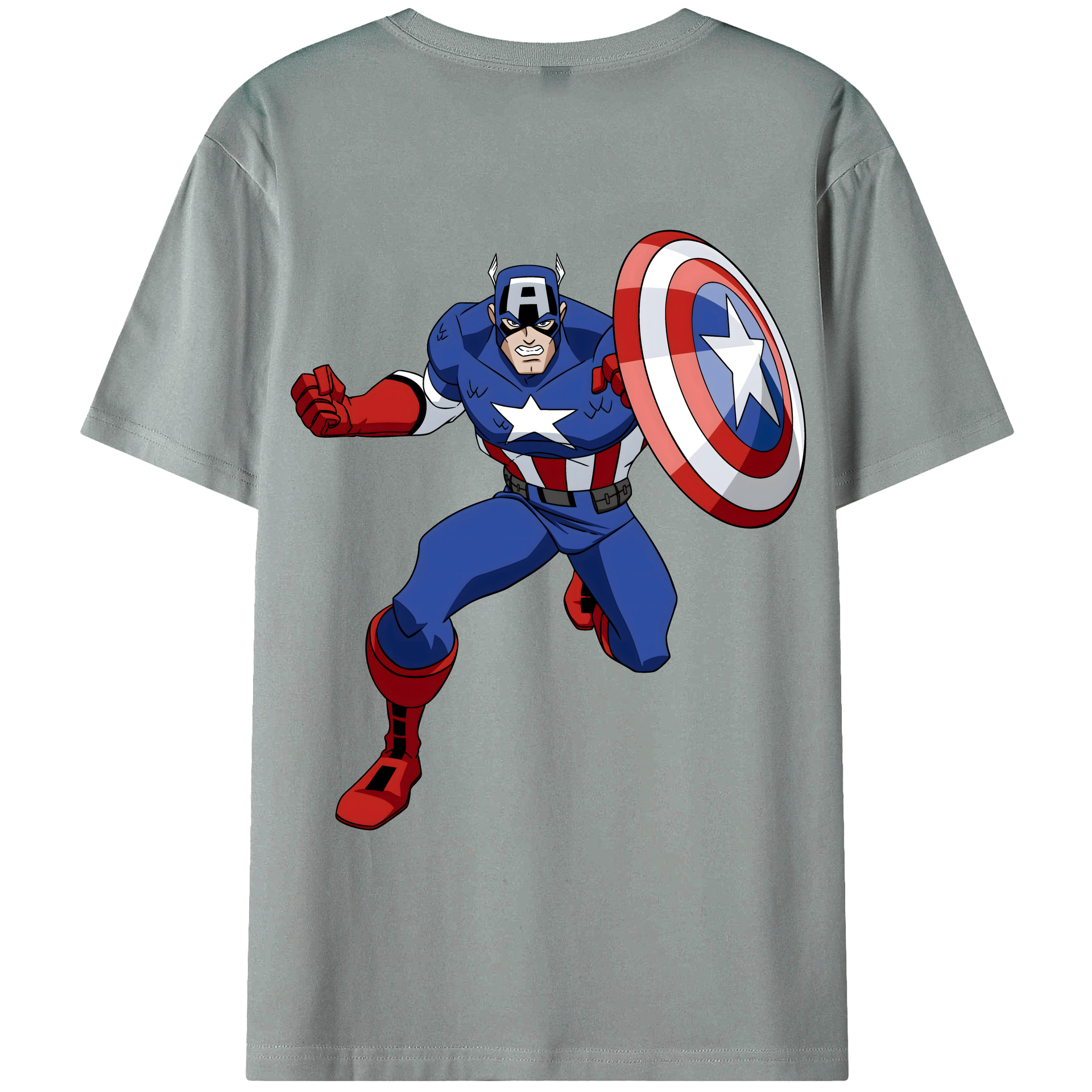（画像用） アベンジャーズ The Avengers 綿100％ メンズ半袖Tシャツ（バックプリント） 通気性